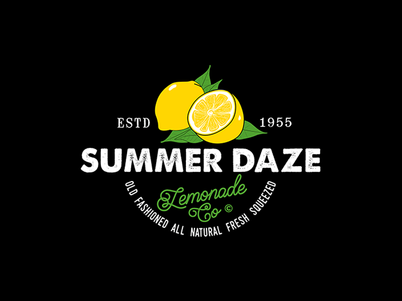 Summer Daze Lemonade beverage branding drink fresh identity design lemon lemonade logo refreshment summer vintage