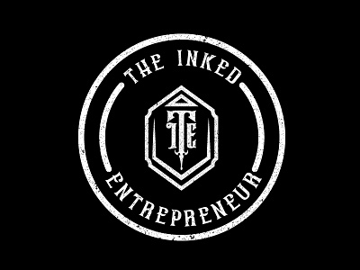 The Inked Entrepreneur - BADGE badge circle entrepreneur identity ink inked logo monogram texture vintage