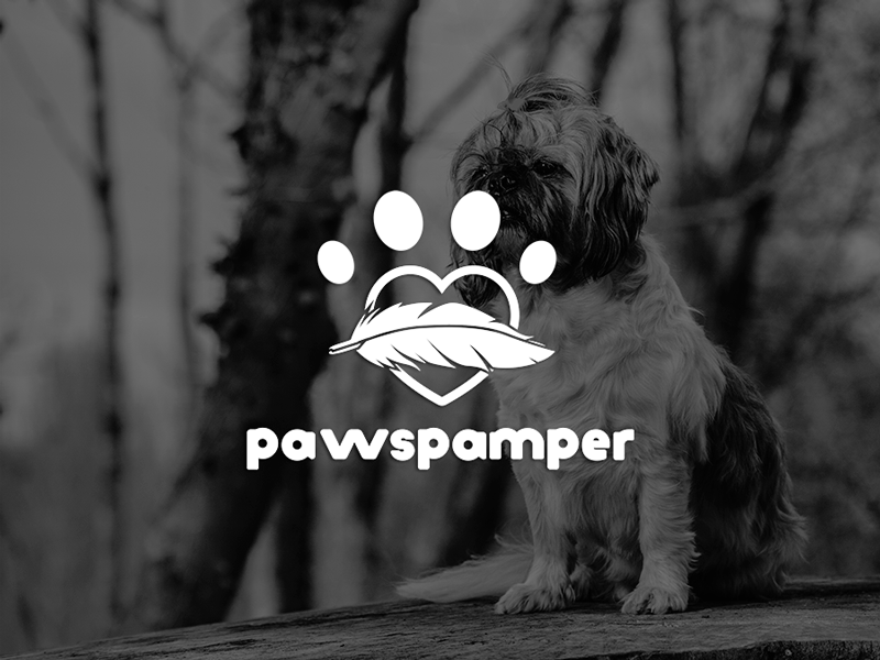 PawsPamper brand custom icon logo logotype pamper paws type