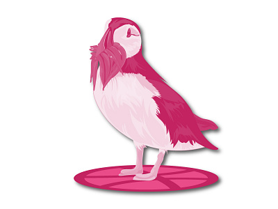 Dribbble Sticker Lunch Time bird dribbble feathers fish hungry lunch time nature sticker wild life