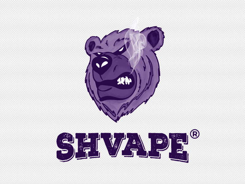 Shvape drawing angry bear vape illustration smoke logotype vaping bear