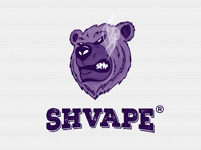 Shvape angry bear bear drawing illustration logotype smoke vape vaping