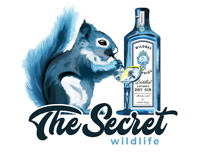 The Secret Wildlife funny gin illustration secret squirrel wildlife