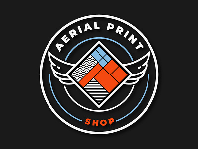 Aerial Print Shop aerial aerial photography aerial view brand fly frame landscape logo print shop vintage wings