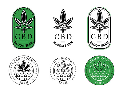 CBD Bloom Farm badge bloom cannabis cbd dispensary farm logo marijuana medical rome vintage