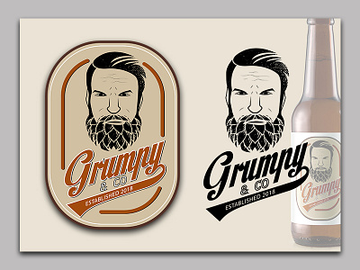 Grumpy & Co. bearded beer grumpy hops logo men vintage