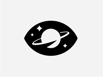 I Wonder branding eye galaxy logo negativespace planet stars