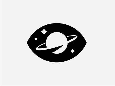 I Wonder branding eye galaxy logo negativespace planet stars