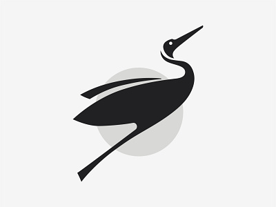 Crane animal bird branding logo mark