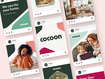 Cocoon Social Media branding design figma identity illustration logo mark social media vector