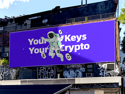 SafePal Billboard astronaut branding coins crypto design figma identity illustration logo mark vector