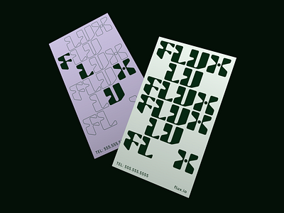 Flux Business Cards angles branding data design figma identity illustration logo mark modular typography vector
