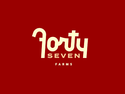 Forty Seven Farms branding design illustration lettering logo script type typography vector
