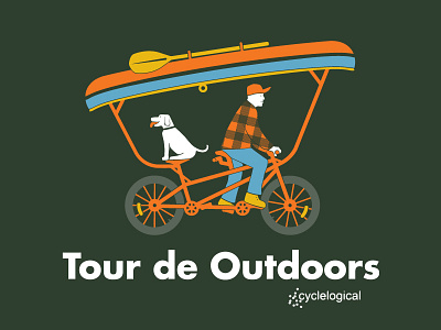 Tour de Outdoors II bike camping canoe fishing illustration outdoors plaid