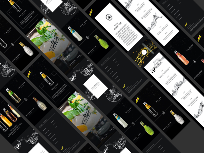 Schweppes - Mobile digital drinks premium product ui ux website