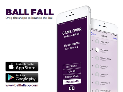 Ball Fall - Drag the shape to bounce the ball android app appstore googleplay ios iphone mobile