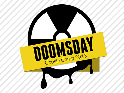 Logo for the annual family Cousin Camp black camp cousin doomsday drip logo radioactive stripes vector yellow
