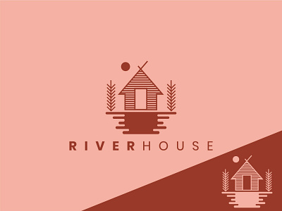 River House brandlogo contemporarylogo creativelogo flatlogo houselogo illustration logodesign modernlogo riverlogo typography wavelogo