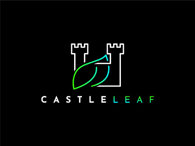 Castle Leaf castlelogo creativelogo illustration leaflogo lineart logodesign minimallogo modernlogo typography