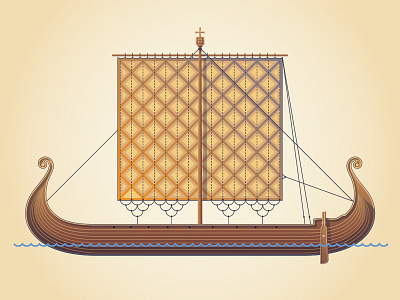 Scandinavian Ship boats illustration norway postcard ship viking