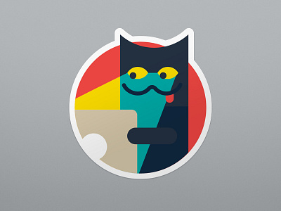 Sticker – interested cat cat design illustration sticker vector