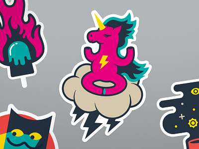 Sticker – Mythical Unicorn design flash illustration lightning sticker unicorn vector zen