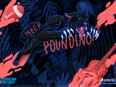 Panthers' Poster digitalillustration illustration nfl panthers pepsi