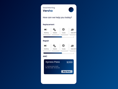 Vehicle Maintenance and Servicing App - UI Design