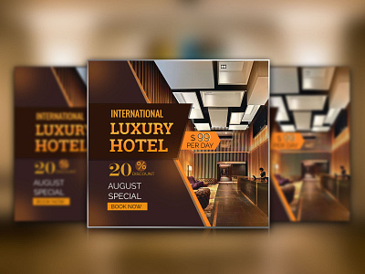 Luxury Hotel Banner Design branding graphic design logo photoshop socialmedia ui