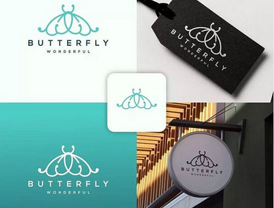 Butterfly lineart logo concept app apparel branding bull design icon illustration logo ui vector