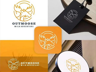 moose logo app apparel branding bull design icon illustration logo ui vector