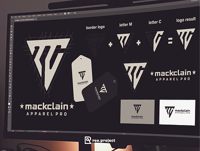mackclain apparel logo branding app apparel brand branding bull design icon illustration logo vector