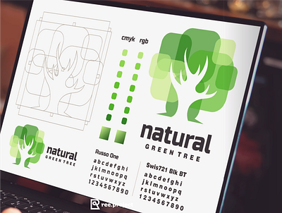 natural green tree app apparel branding bull design icon illustration logo ui vector