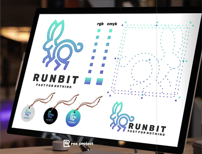 runbit fast for nothing app apparel brand branding bull design icon illustration logo outfit vector