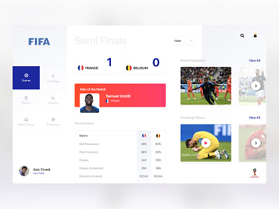 FIFA Score Page dashboard design fifa ui ux web