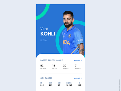 Cricket Player Stats app design ios ui ux