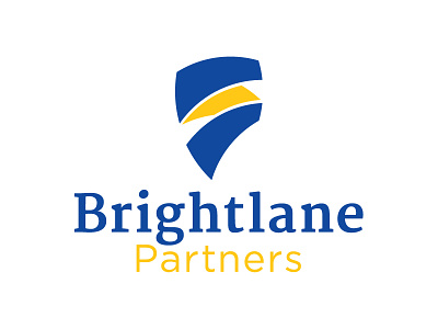 Brightlane Partners Logo blue forward logo mark spring swirl twist yellow