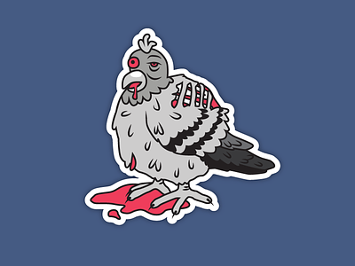Flight of the Undead dead fear halloween pigeon scary sticker sticker mule stickermule undead zombie