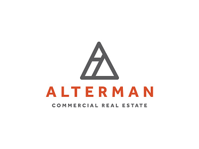 Alterman Logo abstract commercial construction corporate gray house logo mark orange real estate