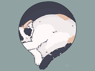 Hidey Hole cat digital art drawing illustration ipad pastel procreate