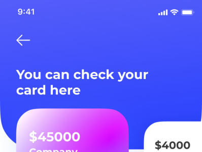 Card Page from My Financial App app graphic design mobile typography ui ux