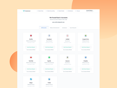 EstateAssist — Accounts Recovery account account management account page account recovery account settings closure estate estate assist estate management management tool saas social accounts social media account strategy