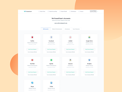 EstateAssist — Accounts Recovery account account management account page account recovery account settings closure estate estate assist estate management management tool saas social accounts social media account strategy