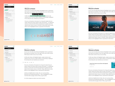 Shosho — Editor Overview add folder attach editor embed folders medium medium article new story saas sidebar sidebar menu story strategy text editor toolbar write writer writers writing writing app