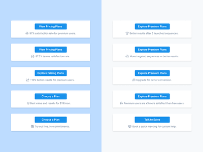 Microcopy — A/B Test ab test ab testing apollo button button copy call to action choose crm explore premium marketing microcopy premium plans pricing package pricing plan psychology saas sales strategy talk to sales try out free