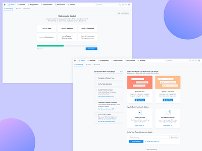 Onboarding / Short Version analytics apollo brand identity check checklist crm dashboard guide onboard onboarding onboarding illustration onboarding screens onboarding ui read guide saas step steps strategy tour ui