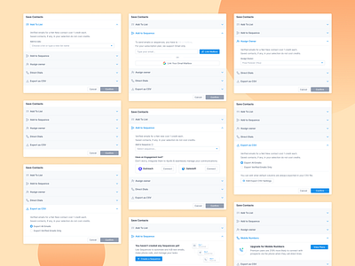Save Modal add add to bag add to cart add to list add to sequence assign connect dial direct edit export integrate modal owner ownership popup save save contact sequence upgrade