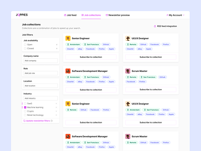 Jobs collection (alternative layout) apollo card feed crm feed filter filter by filtering hubspot job filter job search jobs jobs cards jobs feed jobs filter outreach salesforce sidebar sidebar filter sidebar ui sort by
