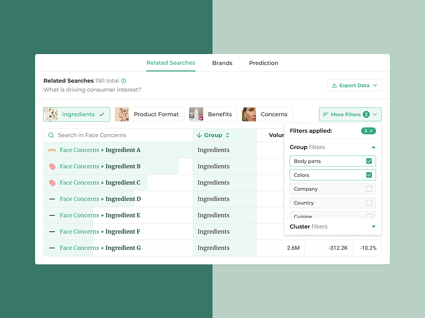 Table filters by Eugen Eşanu on Dribbble
