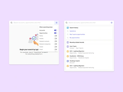 Salesforce search custom search customise customise search customization customize customize search filters hubspot outreach recent search recently searched saas salesforce search search results search settings searching toggle
